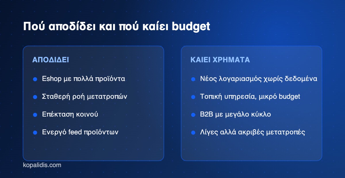 Πού αποδίδει και πού σπαταλά budget το Performance Max